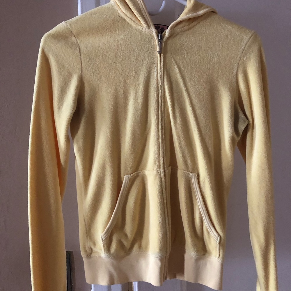 Pale yellow juicy zip up